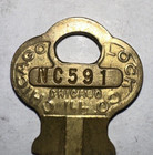 Vintage Chicago Lock Co Brass Key Made In Usa  nc591 Bulk Peanut Gumball Machine