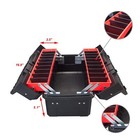 Big Red Torin Double Folding Multi-function Plastic Storage Tool Box Black red