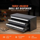 Uimoso Drill Bit Storage Cabinet With Three Drawers For 1 16in To 1 2in