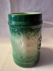 Budweiser A eagle Throwaway Stein Mccoy Pottery Green 5 1 4  Vintage 1950s
