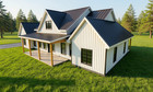 Classic Country Farmhouse Plan  2 250  living  Sqft-3 Bedroom-2 5 Bath-office-di
