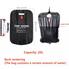 Outdoor 5 Gallons Solar Camping Shower Bag For Pop Up Toilet Shower New A1