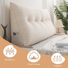 Headboard Pillow For Dorm Bed Overstuffed Backrest Cushion W side Pocket 39 -79 