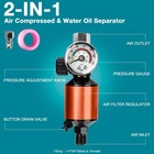 1 4  Npt Air Compressor Filter Regulator Combo  With Drain Valve And Gauge Fo   