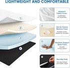 Folding Memory Foam Pads  4  Tri-fold Single Topper With Washable Cover  Non-sli