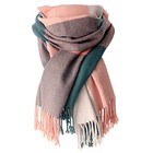  Women s Long Plaid Blanket Scarf Chunky Oversized Winter Fall Warm Brown Pink