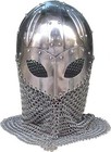 1940 s Medieval Viking Helmet Battle Armor 18 Gauge Steel And Chain Mail