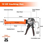 Caulk Gun 9  Silicone Sealant Caulk Glue Tool 8 1 Thrust Ratio Holds 10oz Caulks