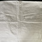 Vintage Nightdress Case White Cotton Embroidered With Cut Out Luxury Linens
