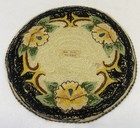 Vintage Dollhouse Round Floral Design Hook Rug 7 5    Great Condition