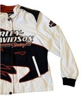 Vintage Y2k Harley Davidson Racing Screamin Eagle White Jacket Women Xl