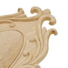 Oval Wood Carved Corner Onlay Applique Unpainted Furniture Decorative Figurines
