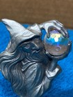 1986 Rawcliffe P davis Pewter Mystical Wizard Holding Crystal Ball Figure 3 tall