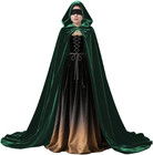 Wizard Robe Velvet Hooded Witch Cloak Unisex Medieval Renaissance Hood Cape Hall