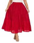 Beautybatik Women Cotton Boho Gypsy Long Maxi Tier Plus Size Flare Skirt