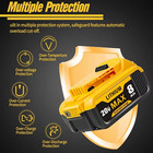 4-pack 20v 8 0ah Replacement Battery For Dewalt Dcb200 Dcb205 Dcb206 Cordless