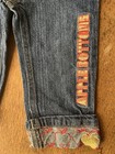 Apple Bottoms Jeans Y2k Vintage Infant Girls 0-6 M Blue Denim Gold Embroidery