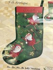 Vintage Felt Appliqu   Christmas Stocking Kit Jeweled Ho Ho Ho Be Jolly Candamar