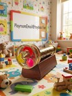 Handcrafted Brass Kaleidoscope With Wooden Stand  Vintage Decorative Collectible