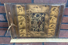 Vintage Engraved Leather Large Photo Album Scrapbook Empty