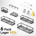 Shower Caddy  6 Pack Large Capacity Shower Organizer With Soap Holder  12 Hooks