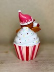 Gingerbread Man Cupcake Figurine - Peppermint Candy Christmas Decor