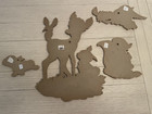 Vtg 50s Disney Bambi   Friends Pressed Cardboard Nursery Wall Decor 4-pc Set