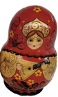 Vintage Russian Signed Hand Painted Matryoshka Nesting Dolls Set Of 10 Red Decor