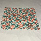 Vintage Afghan Blanket Hand Crocheted Throw Knitted Colorful 61x46