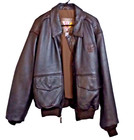 Vintage Winston Cigarettes Leather Jacket Eagle Logo Black Brown Xl  0892