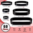 60 Mixed Count Heavy Duty Rubber Bands 6 Size Black Thick Wide Rubber Bands A   
