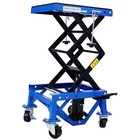 300 Lb Hydraulic Motorcycle Scissor Lift Jack Dirt Bike Stand Foot Pedal Wheels