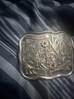 Vtg Large Sterling Silver Engraved Western Belt Buckle Res  Champion 3000 1986