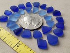 Pure Beach Sea Glass Surf Tumbled Cornflower Light Blue Cobalt Tiny Frosted V01
