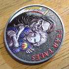 Color Grim Reaper   Girl Souvenir  Challenge  Collectable  Hobo Nickel Coin  Art