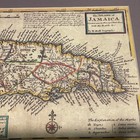 Vintage The Island Of Jamaica Framed Map By H  Moll Geographer