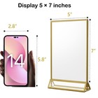 Golamz 5x7 Gold Table Number Holders Picture Frames Clear Acrylic Sign  Double-s