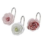  - Shower Curtain Hooks  Floral Bathroom Decor  Set Of 12  spring Garden 