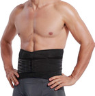 Lumbar Support With Double Banded Strong Compression Pull Straps - Black   Blue 