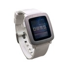 Pebble Time Smartwatch White Silver Bezel Kickstarter Backer Edition Bluetooth