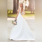 Stella York Ivory Satin A-line V-neck Wedding Dress Size 24