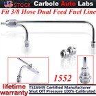 Chrome Dual Feed Fuel Line For Holley Carburetor 4150 Double Pumper 3 8 Hose Sbc