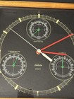 Vintage Sunbeam Wall Clock W Humidity  Barometer  Thermometer Quartz Wood Frame