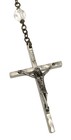 Vintage Italy Silver Faceted Glass Bead Rosary With Beautiful Crucifix