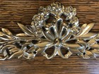 Vtg Solid Brass Furniture Adornment Bow   Rose Ornate Wall Door Decor 15 