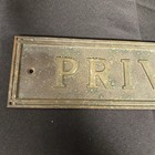 Private Sign 12  Brass Private Plaque plate sign With Screw Holes