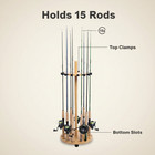 Fishing Pole Rod Racks   floor Stand Bamboo Round Rods Holder For 15 Fishing Poles
