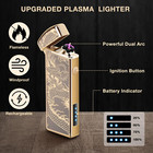 Gift Electric Plasma Lighter Usb Rechargeable Windproof Flameless Arc Cigarette 