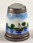 Figural Enamel   935 Sterling Thimble - Size 8