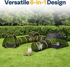 Outdoor Cat Enclosures 6-in-1 Cat Tent Portable Large Playpen  Tunnel Playhouse
